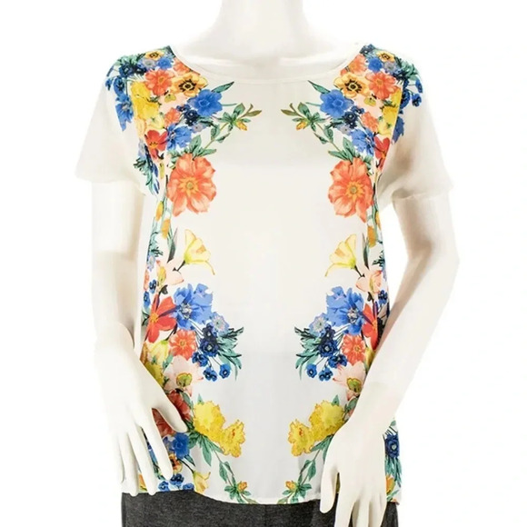 Forever 21 Floral Short Sleeve Top - Picture 1 of 3